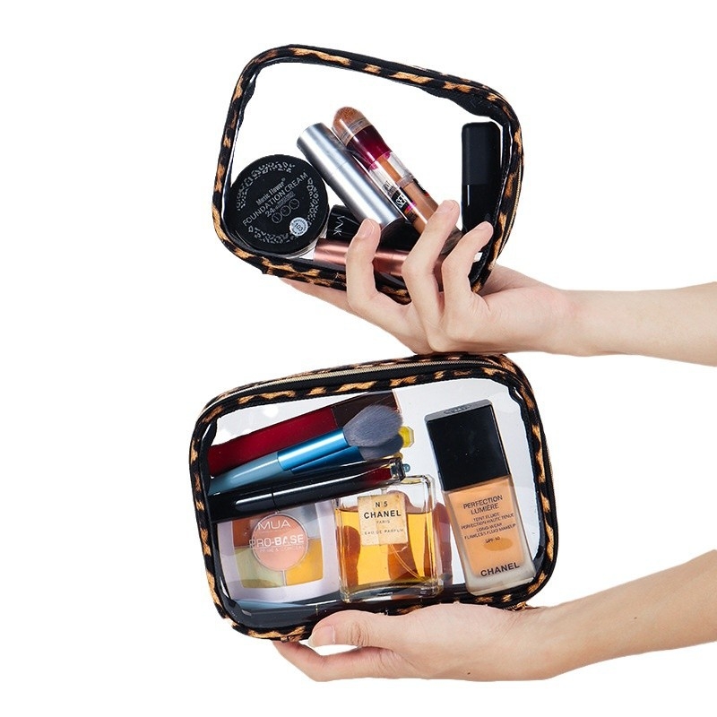 Чанта за грим с леопардов принт – водоустойчива полиестерова чанта за грим, подплата полиестер, унисекс, урбанистичен минималистичен стил