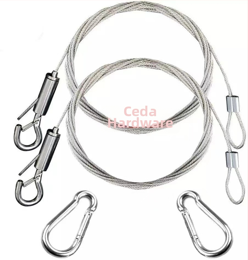 Неръждаема стомана въже за окачване — двойно усукан кабел, дясно завъртане, ланярд, товар 2