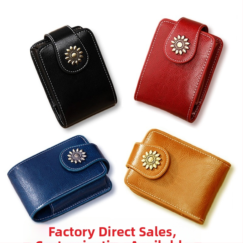 PU кожен калъф за червило с огледало – преносим мини козметична чанта за съхранение (PU кожа; с огледало; калъф за червило; капацитет 0,5 л; ситопечатно лого)