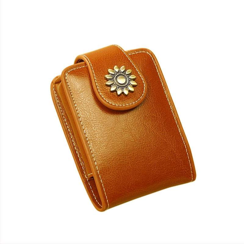 PU кожен калъф за червило с огледало – преносим мини козметична чанта за съхранение (PU кожа; с огледало; калъф за червило; капацитет 0,5 л; ситопечатно лого)