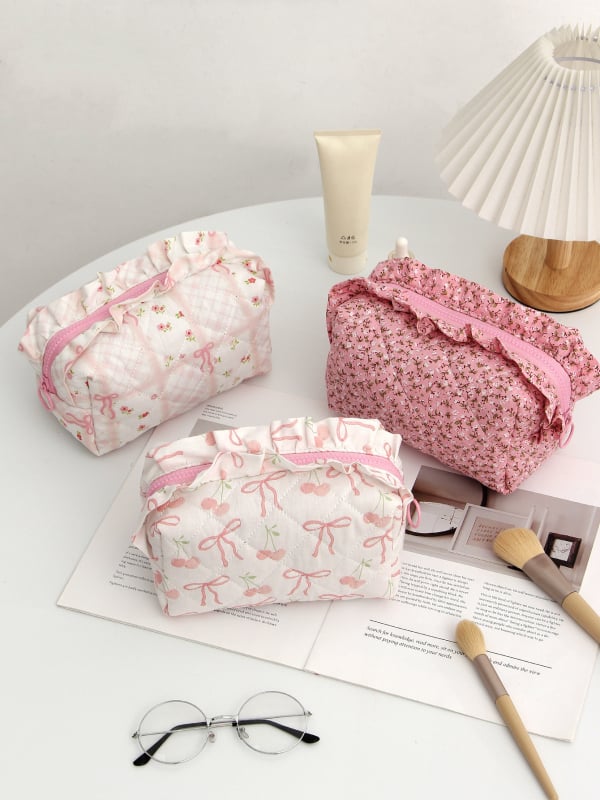 Козметична чанта и несесер за моливи, памук, подплата полиестер, едноцветен модел, стил свободно пътуване, подходяща за съхранение