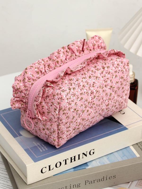 Козметична чанта и несесер за моливи, памук, подплата полиестер, едноцветен модел, стил свободно пътуване, подходяща за съхранение