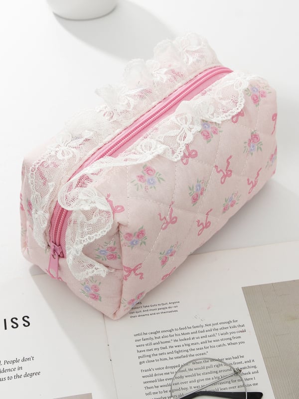 Козметична чанта и несесер за моливи, памук, подплата полиестер, едноцветен модел, стил свободно пътуване, подходяща за съхранение