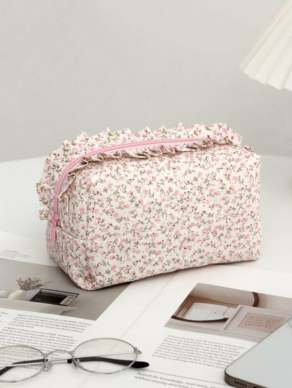 Козметична чанта и несесер за моливи, памук, подплата полиестер, едноцветен модел, стил свободно пътуване, подходяща за съхранение