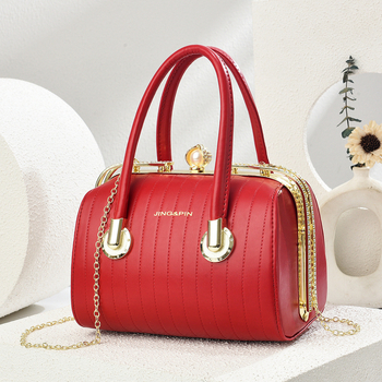 Shichen PU női táska, Boston-stílus, városi egyszerűség, párna alakú, záras