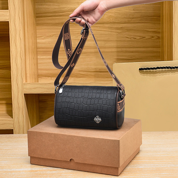 Női hordó alakú táska, PU anyag, kis kör alakú stílus, cipzáras nyitás, belső cipzáras zseb