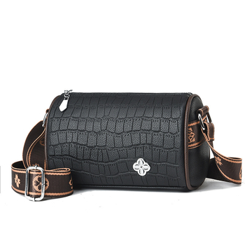 Női hordó alakú táska, PU anyag, kis kör alakú stílus, cipzáras nyitás, belső cipzáras zseb