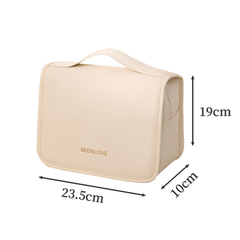 Чанта за тоалетни и козметика, филм с усещане за кожа, голям капацитет, водоустойчива, унисекс