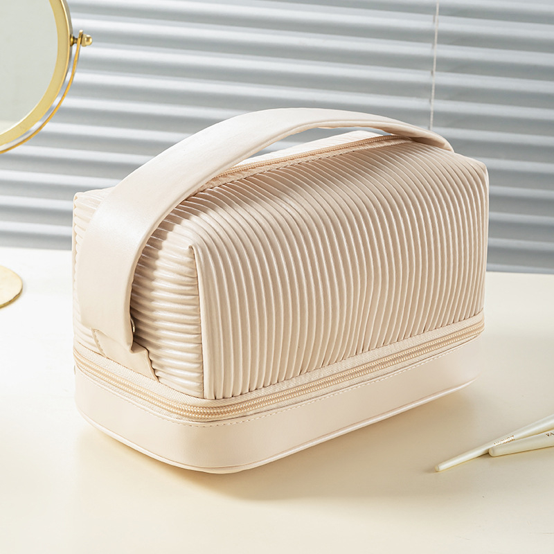 PU sminktáska, luxus stílus, többfunkciós, utazáshoz, nagy kapacitás