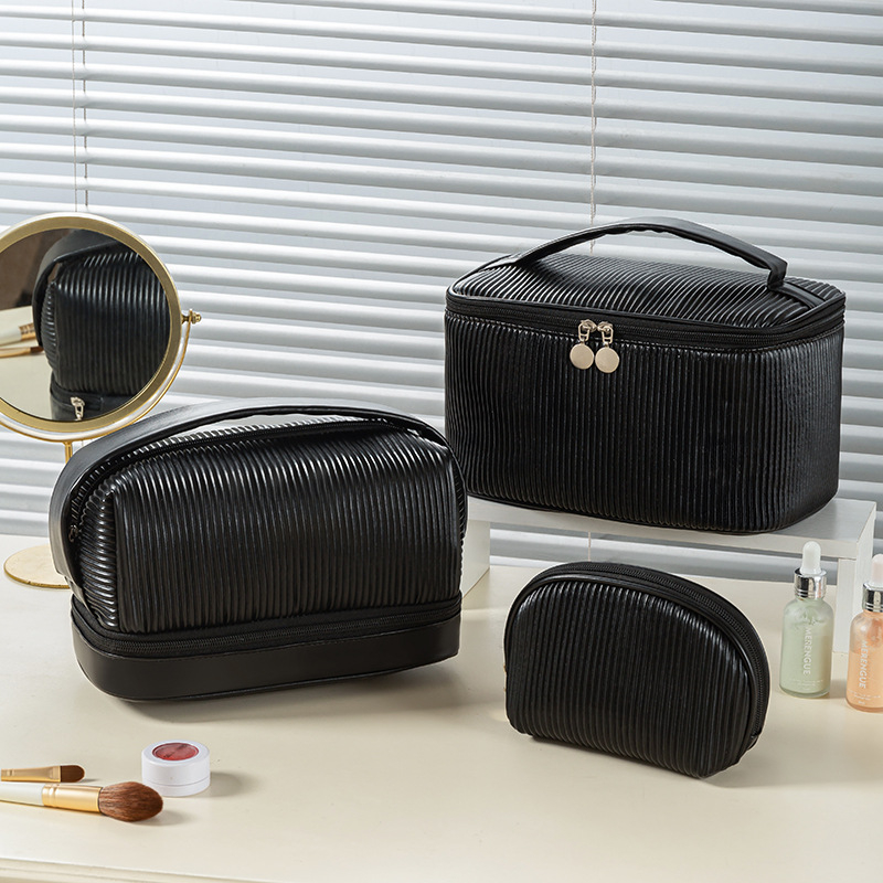 PU sminktáska, luxus stílus, többfunkciós, utazáshoz, nagy kapacitás
