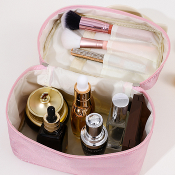 Козметична чанта за съхранение с разделени отделения – голям капацитет, пътуваща чанта за тоалетни принадлежности, полиестер, дишаща и водоустойчива
