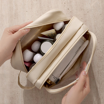 Несесер за мокри и сухи вещи с кожеподобен филм, полиестерна подплата, водоустойчив, унисекс, голям капацитет за пътуване