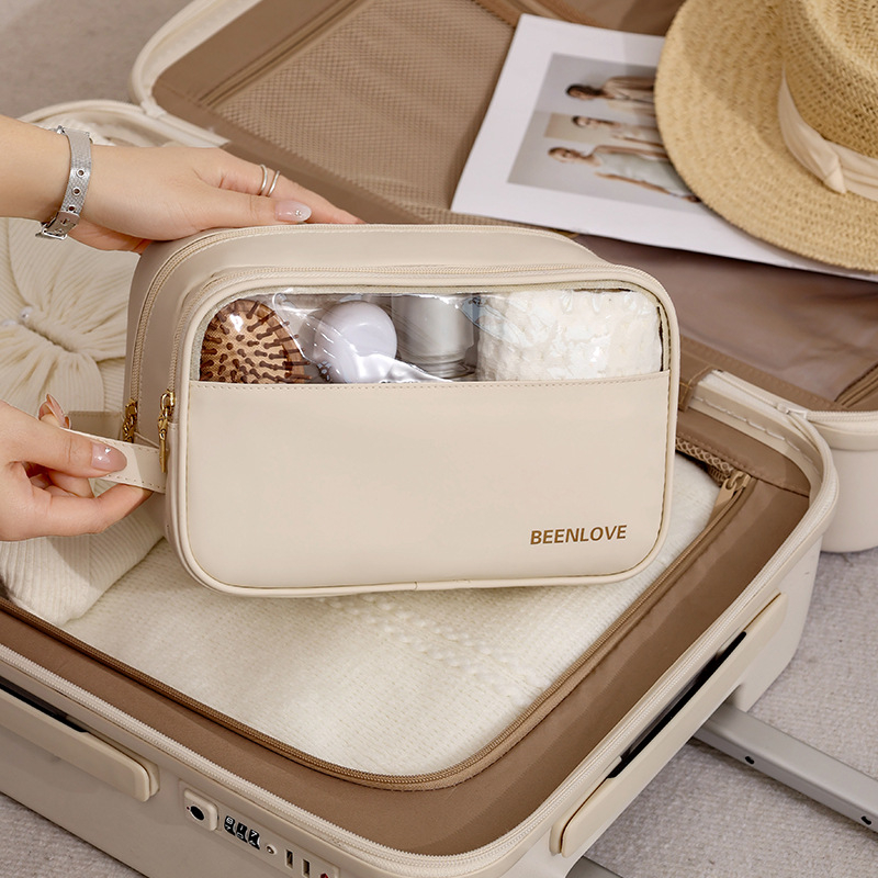 Несесер за мокри и сухи вещи с кожеподобен филм, полиестерна подплата, водоустойчив, унисекс, голям капацитет за пътуване