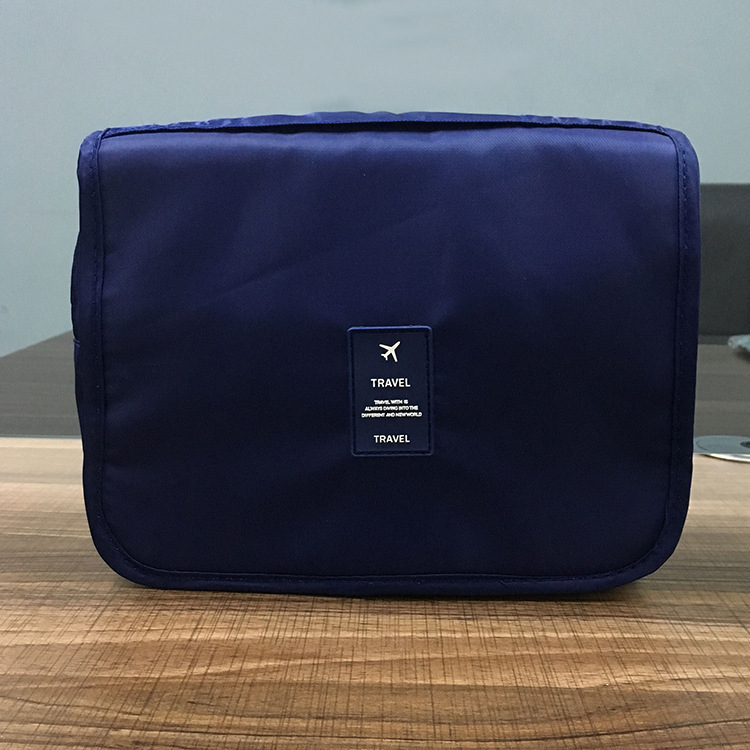 Függő kozmetikai táska koreai stílusban diagonális kampóval, nagy kapacitású utazási neszesszer, vízálló twill anyagból, nylon bélés, uniszex
