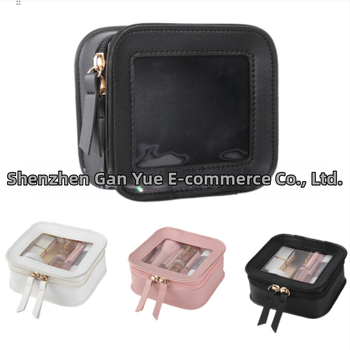 Прозрачна PVC козметична чанта | градски минималистичен стил, съхранение на червило, без подплата, еднотонен модел