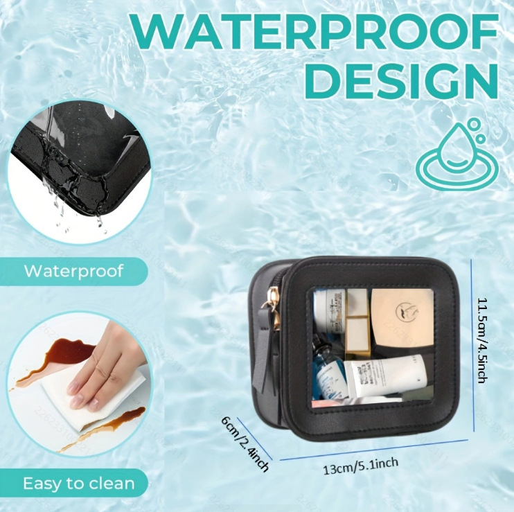 Прозрачна PVC козметична чанта | градски минималистичен стил, съхранение на червило, без подплата, еднотонен модел