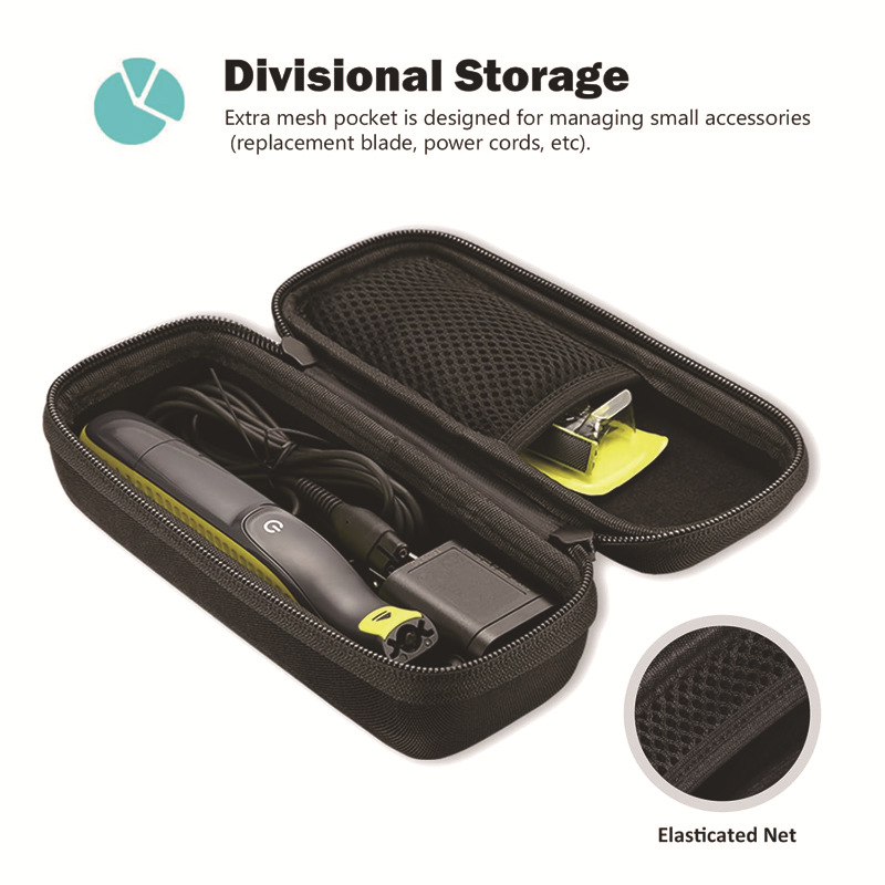 Cutie pentru aparat de ras Philips QP150/QP2520/90/70, material EVA, imprimare gravură, ambalaj impermeabil, încărcare de 5 kg