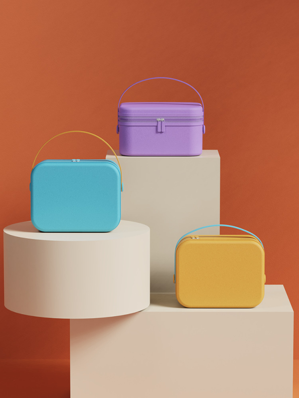 Hordozható kozmetikai táska utazáshoz (ABS anyag, vízálló, rendkívül könnyű, cipzáros nyitás, univerzális kerekek)