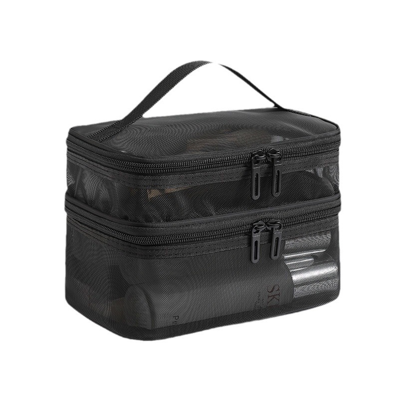 Nylon hálós kozmetikai táska - egyrétegű és kétszeres réteg, nagy kapacitás, légáteresztő, ultra könnyű, kopásálló