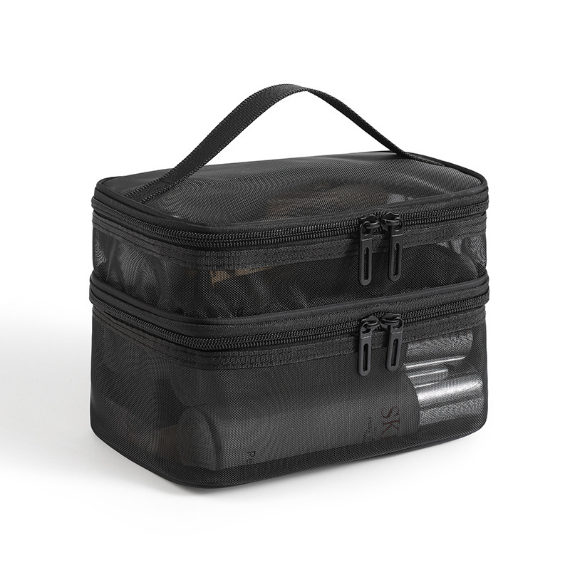 Nylon hálós kozmetikai táska - egyrétegű és kétszeres réteg, nagy kapacitás, légáteresztő, ultra könnyű, kopásálló