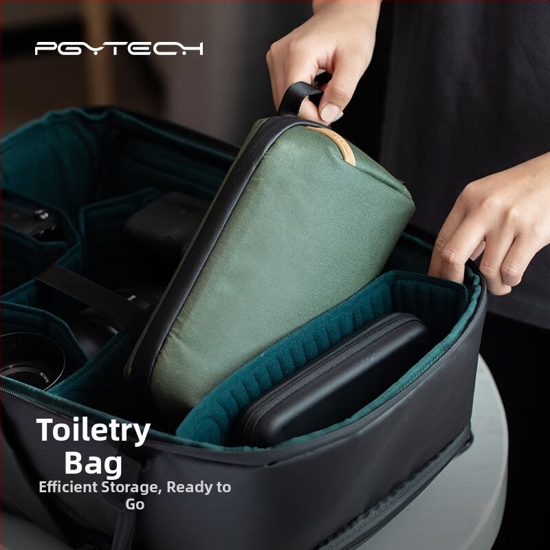 PGYTECH Чанта за съхранение на тоалетни принадлежности и камера - голям капацитет, разделени отделения, стил ръчна чанта, полиестер, пролет 2025