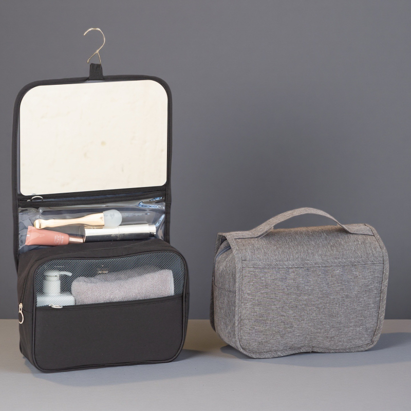 Пътуваща чанта за тоалетни принадлежности, водоустойчива, сгъваема, голям капацитет, разделение мокро/сухо, мултифункционална, унисекс