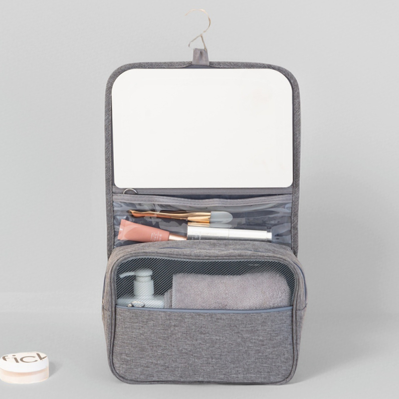 Пътуваща чанта за тоалетни принадлежности, водоустойчива, сгъваема, голям капацитет, разделение мокро/сухо, мултифункционална, унисекс