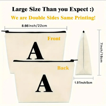 Užtrauktuku makiažo maišelis ir biuro reikmenų organizatorius – nešiojamas makiažo maišelis, pieštukų dėklas ir biuro reikmenys, su šilumos perdavimo logotipu