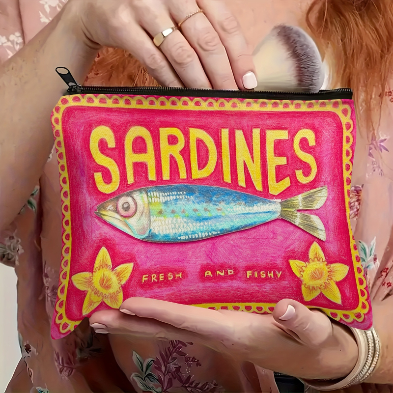 Užtrauktuku makiažo maišelis ir biuro reikmenų organizatorius – nešiojamas makiažo maišelis, pieštukų dėklas ir biuro reikmenys, su šilumos perdavimo logotipu