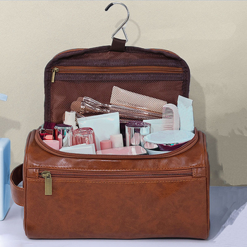 Kunhou Luggage PU козметична чанта, водоустойчива, разделяне на сухо и мокро, унисекс, органайзер за пътуване, Зима 2024