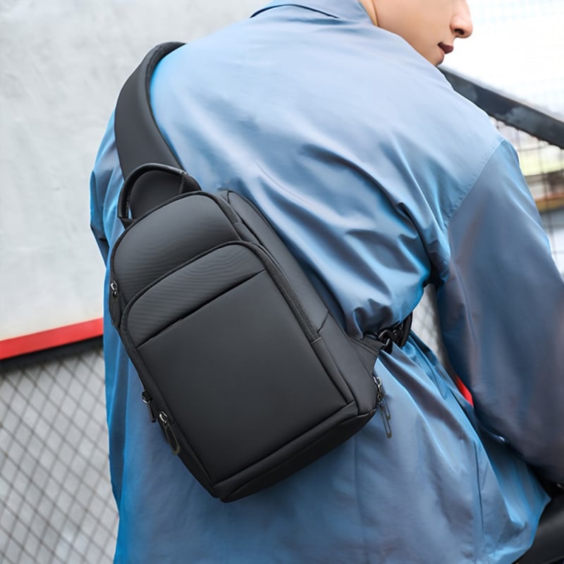 Férfi mellkas táska, Oxford anyag, vízálló, belső rekesz, szabadidős utazásokra