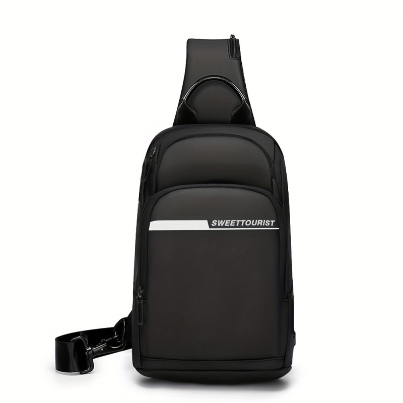 Férfi mellkas táska, Oxford anyag, vízálló, belső rekesz, szabadidős utazásokra