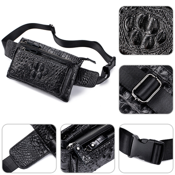 Férfi derék táska valódi bőrből, első réteg marhabőrből, légáteresztő kialakítás, poliészter bélés, keresztpántos változat