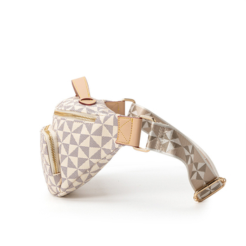 Annmuu γυναικεία τσαντάκι μέσης με εκτύπωση σε ρετρό σχέδιο, PU, κλείσιμο με φερμουάρ, εσωτερικό με θήκη φερμουάρ και θήκη για τηλεφώνο, επένδυση πολυεστέρα, Καλοκαίρι 2025