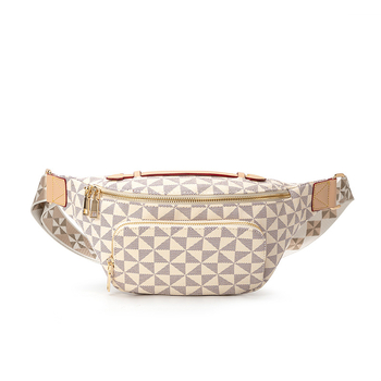 Annmuu γυναικεία τσαντάκι μέσης με εκτύπωση σε ρετρό σχέδιο, PU, κλείσιμο με φερμουάρ, εσωτερικό με θήκη φερμουάρ και θήκη για τηλεφώνο, επένδυση πολυεστέρα, Καλοκαίρι 2025