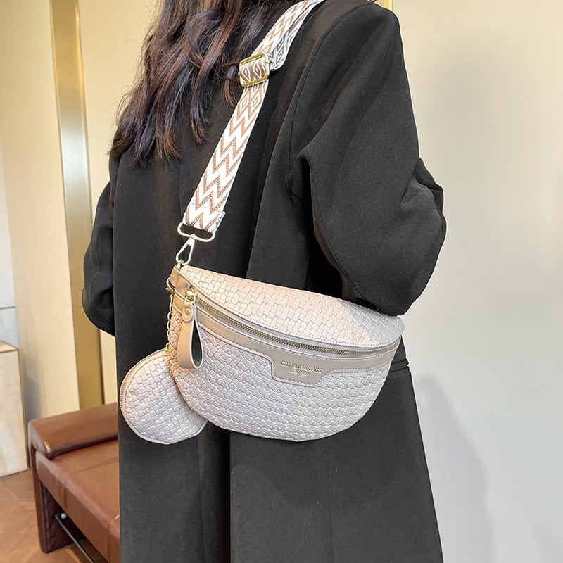 Sieviešu ikdienas josta soma vai crossbody — PU materiāls, rāvējslēdzējs, poliestera odere, Don nier, slēgta rāvējslēdzēja kabata, tālruņa un ID kabata