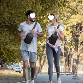 Мъжка кръстосана чанта за пътуване с двойни джобове за телефони, Oxford плат, дишаща и износоустойчива, подплата полиестер