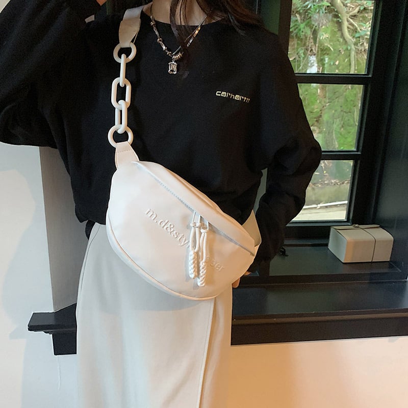 Mingdailandi utcai divat Crossbody biciklis táska, PU anyag, nyár 2025 megjelenés, cipzáras nyitás, belső zseb és telefontartó zseb