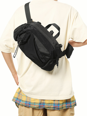 Férfi derék táska (ergonomikus kialakítás, nejlon külső, poliészter bélés, szabadidős utazásokhoz)