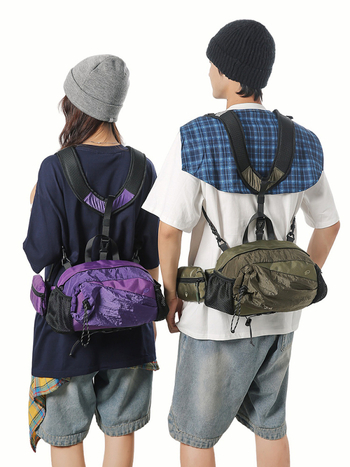 Férfi derék táska (ergonomikus kialakítás, nejlon külső, poliészter bélés, szabadidős utazásokhoz)