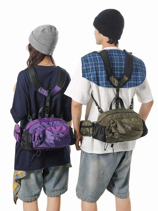 Férfi derék táska (ergonomikus kialakítás, nejlon külső, poliészter bélés, szabadidős utazásokhoz)