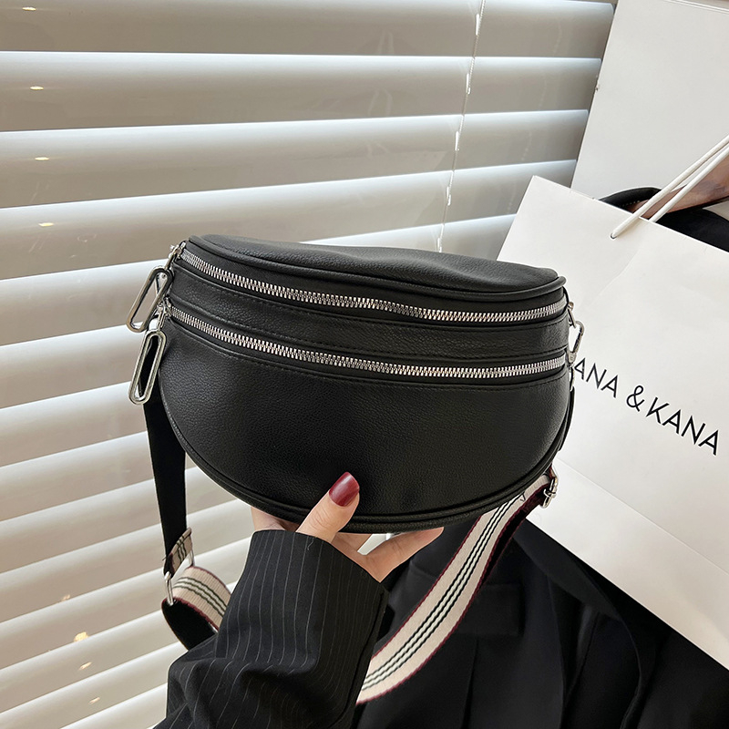 PU mini négyszögletes crossbody táska, városi egyszerű stílus, ovális forma, cipzáras záródás, poliészter bélés