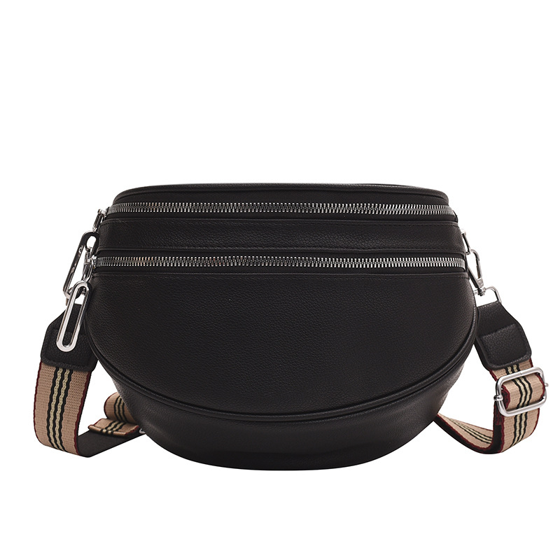 PU mini négyszögletes crossbody táska, városi egyszerű stílus, ovális forma, cipzáras záródás, poliészter bélés