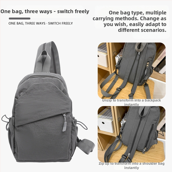 Férfi keresztbody mellény táska – poliészter, szabadidő utazási stílus, egyszínű mintázat, bélés poliészter, 2025 tavasz