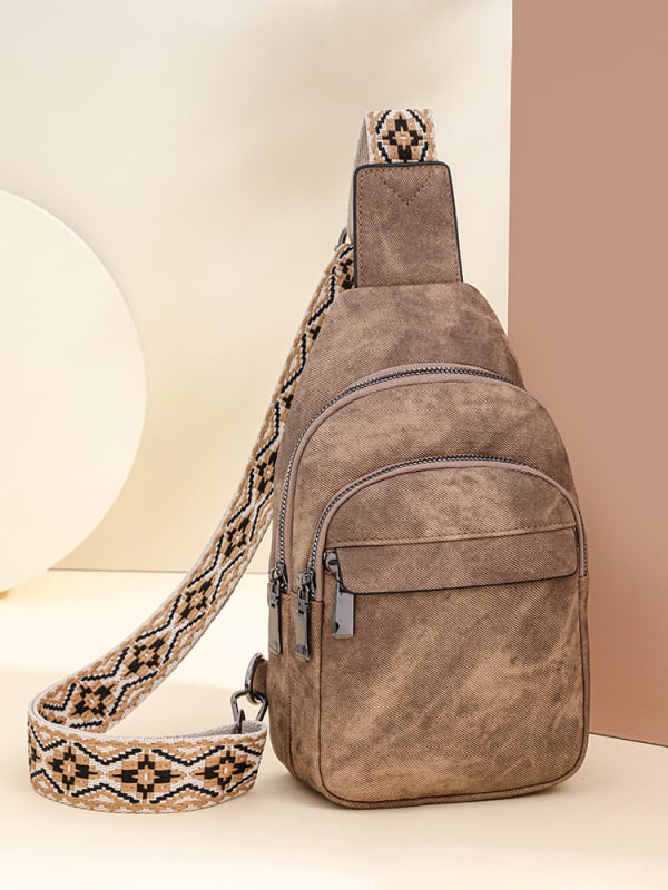 Ženska torbica preko ramena od PU kože, velika kapacitet, mekana vanjština, proljeće 2024, podstava od poliestera, zatvaranje zipom, unutarnji džepovi: zip džep, džep za telefon, džep za ID