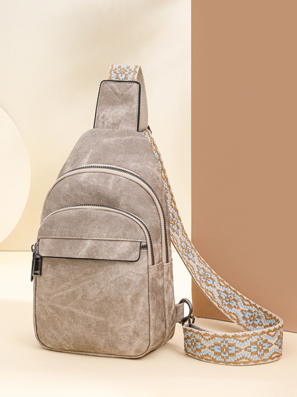 Ženska torbica preko ramena od PU kože, velika kapacitet, mekana vanjština, proljeće 2024, podstava od poliestera, zatvaranje zipom, unutarnji džepovi: zip džep, džep za telefon, džep za ID