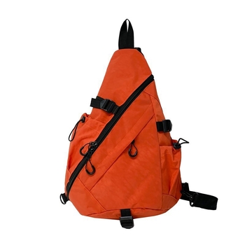 Τσάντα στήθους crossbody με street style, ύφασμα Oxford, επένδυση νάιλον, κάθετη τετράγωνη μορφή, φερμουάρ.