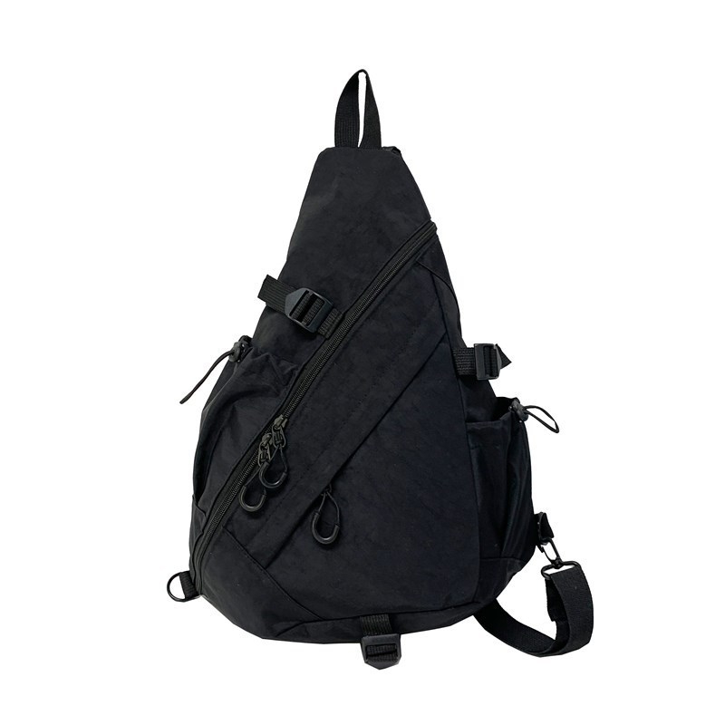 Τσάντα στήθους crossbody με street style, ύφασμα Oxford, επένδυση νάιλον, κάθετη τετράγωνη μορφή, φερμουάρ.