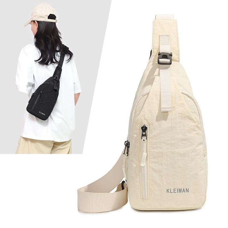 Geantă crossbody ușoară pentru femei, poliester, închidere cu fermoar, buzunar interior cu fermoar și buzunar pentru telefon, stil urban minimalist