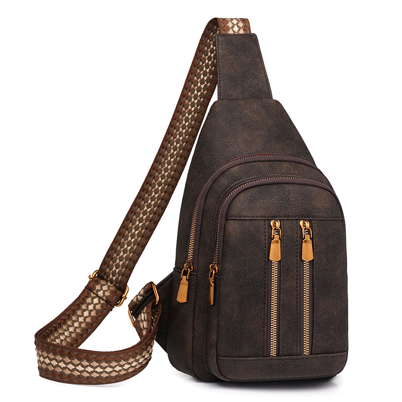 Kuo sen PU mellény táska, tavasz 2025, puha anyagú, cipzáras nyitás, belső zsebek (telefon, ID)